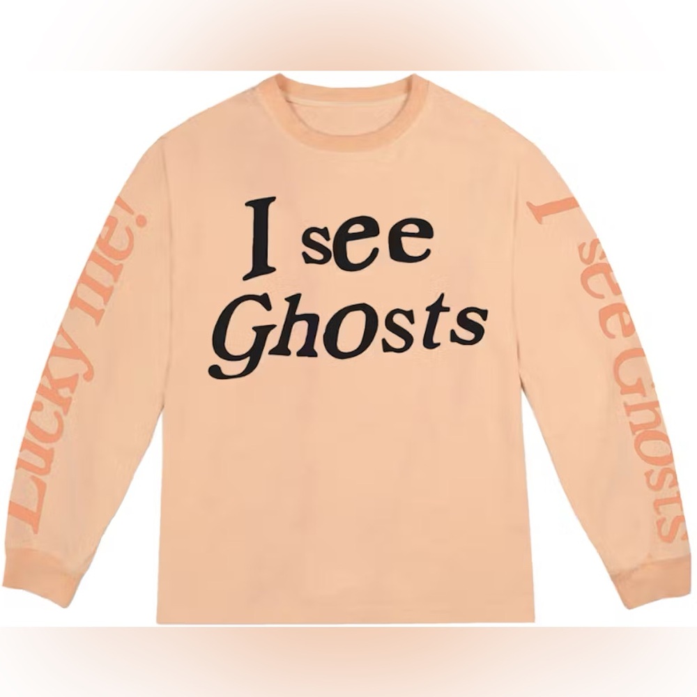 CPFM Kids See Ghosts I See Ghosts Long Sleeve Tee Neon Orange Small